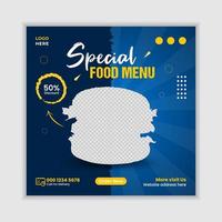 Special food menu social media post banner template vector