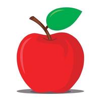 ilustración de manzana roja sobre fondo blanco vector
