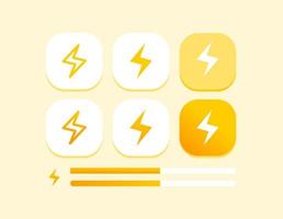 Battery Charge or Lightning Gradient Icon for User Interface vector