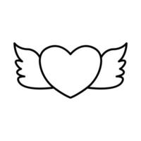 Heart line icon with angel wings. simple design editable. Design template vector