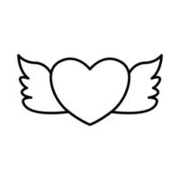 Heart line icon with angel wings. simple design editable. Design template vector