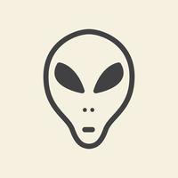 cabeza simple línea alienígena logotipo símbolo icono vector gráfico diseño ilustración