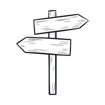 Double pointer right and left doodle style