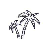 Palm trees doodle style vector