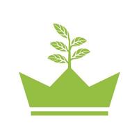 corona hoja planta jardinería logotipo símbolo icono vector diseño gráfico