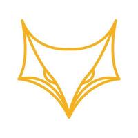 line face fox orange geometric logo design vector graphic symbol icon sign illustration creative idea