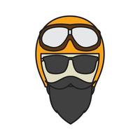 man with mustache rider logo symbol icon vector graphic design