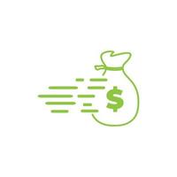 money pocket fast logo symbol icon vector graphic design illustration