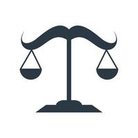 mustache with balance law logo symbol icon vector graphic design illustration idea creative