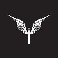 alas blancas con diseño de logotipo de espada símbolo gráfico vectorial icono signo ilustración idea creativa vector