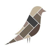 polígono de pájaro con diseño de logotipo de madera símbolo gráfico vectorial icono signo ilustración idea creativa vector