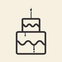 simple birthday cake hipster logo design vector graphic symbol icon sign illustration creative idea