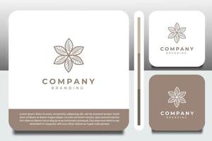 logo design template, with luxury flower petal outline icons vector