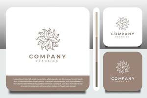 logo design template, with luxury flower petal outline icons vector