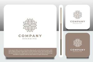 logo design template, with luxury flower petal outline icons vector