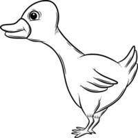 Duck coloring page vector