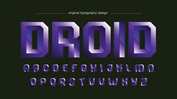 purple metallic futuristic bold uppercase font vector