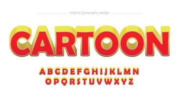 yellow and red 3d cartoon uppercase typography vector