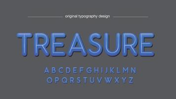 blue thin rounded 3d typography vector