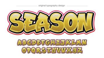 yellow graffiti style bold isolated letters vector