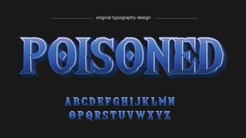 tipografía azul del logotipo del juego 3d vector