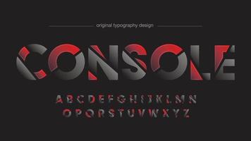 red and gray sliced futuristic typography vector