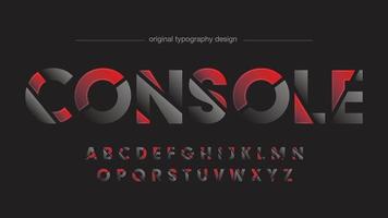 red and gray sliced futuristic typography vector