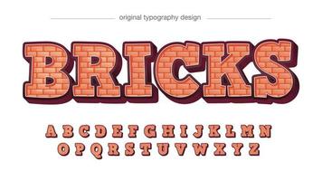 red brick wall pattern cartoon typography vector