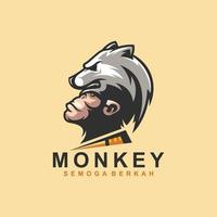 monkey bear logo design vector