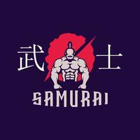 samurai logo design with vector