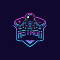 astronaut logo design with cool color vector