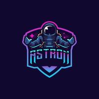 astronaut logo design with cool color vector