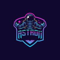 diseño de logotipo de astronauta con color fresco vector