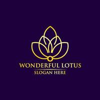 wonderful lotus logo vector