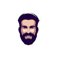 beard logo design vector