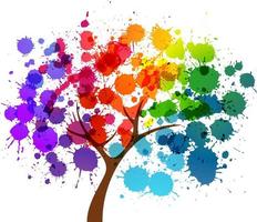 Paint Tree Clipart on white background