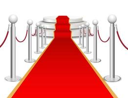 Red carpet on circular staircase vector