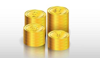 Illustration of stack of gold coin vector