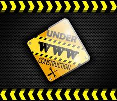 Under construction sign on background black vector