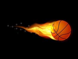 Flamed basketball ball vector