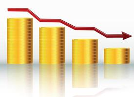 concepto financiero, gráfico decreciente vector