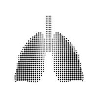 pulmones icono negro fondo blanco. vector