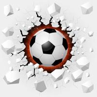 Soccer ball with cracked background vector