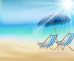 Daytime summer background on beach vector