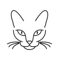 face sphynx cat line logo design vector graphic symbol icon sign illustration creative idea