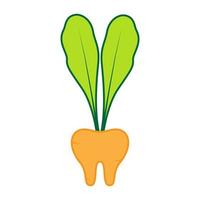 colorful carrot with tooth logo design vector graphic symbol icon sign illustration creative idea