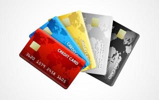 collection of credit cards vector