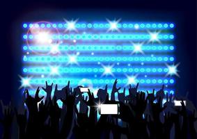 Blue background crowd of party people. Vector
