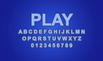 Editable text effect play title style vector