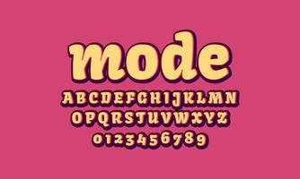 Editable text effect mode title style vector